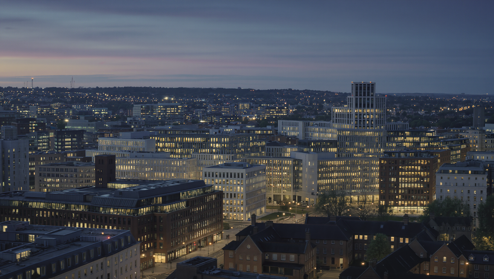 City overview at dusk